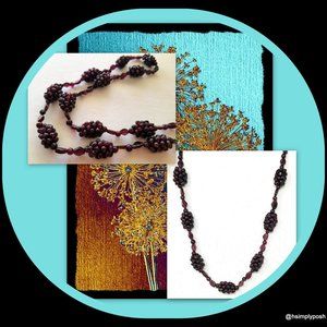 Garnet Cluster Necklace Beaded 363.50 ctw